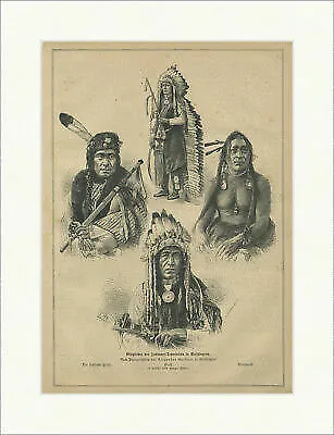 Mitglieder der Indianer Deputation in Washington Gardner Holzstich E 24486