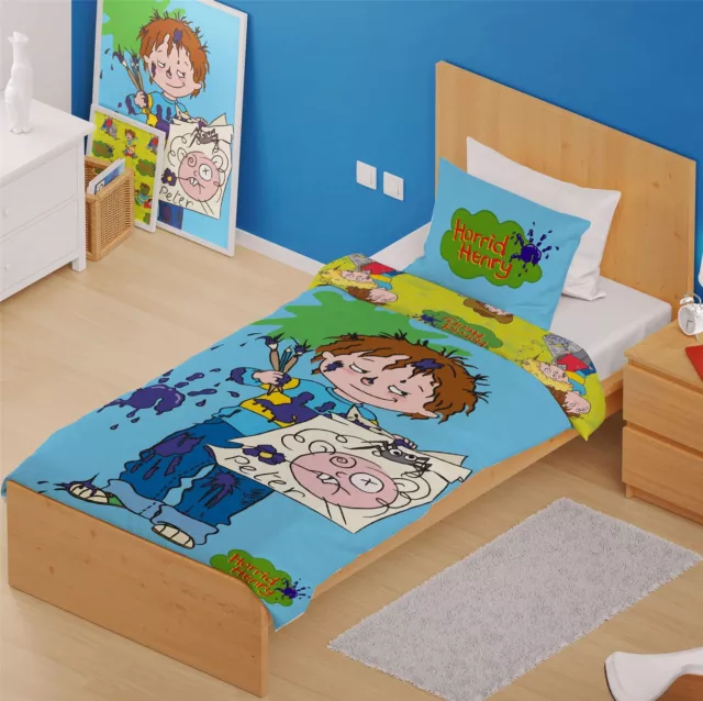 Horrid Henry 'Brothers' Single Panel Duvet Cover Reversible Bedding Set