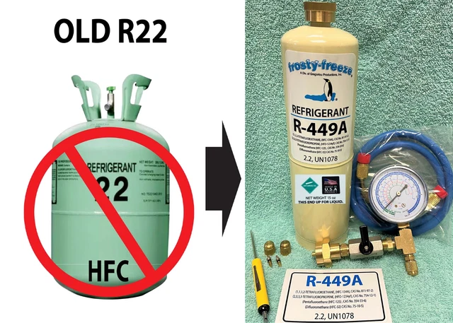 R449a (HFO) 15 oz. "NO-HFC's" EPA & ASHRAE Certified,  Pro 15 oz. Recharge Kit