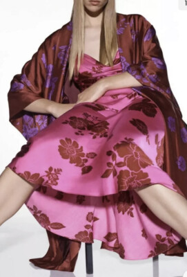 New Zara lingerine style print dress ,Size M,Multicolored