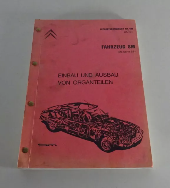 Manuale officina Citroen SM installazione e smontaggio parti di organi dal 1970