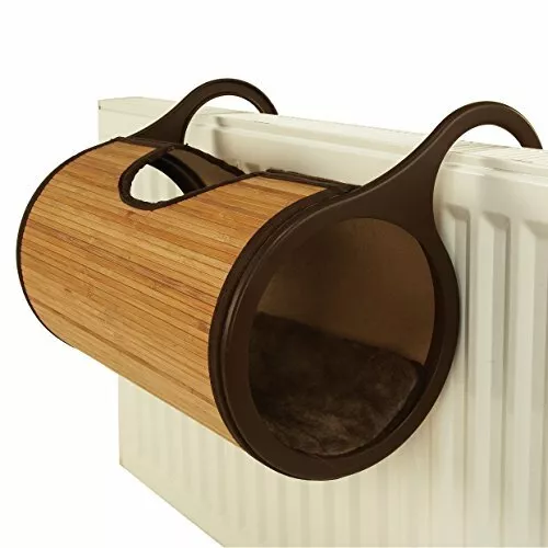 Rosewood Cat Radiator Bed Hanging Bamboo Basket Tunnel Tube With Cushion