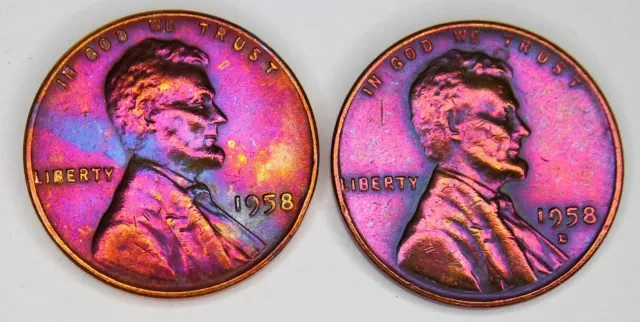 1958 P-1958 D  Lincoln Cent Wheat Penny's **BEAUTIFUL OLD COIN**