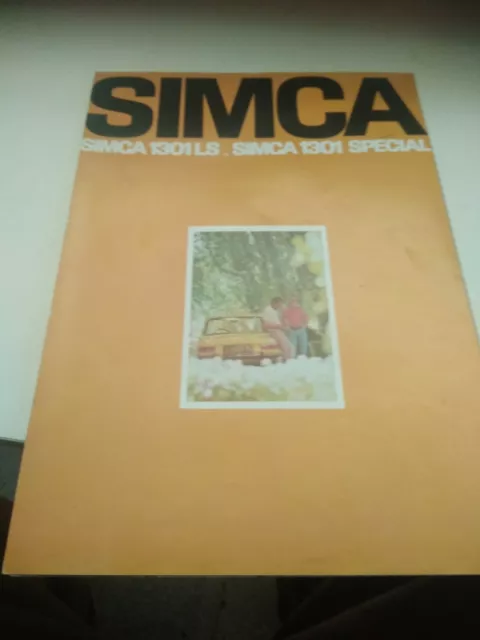 Catalogue auto  pub prospectus brochure/simca 1301 LS/1301 special