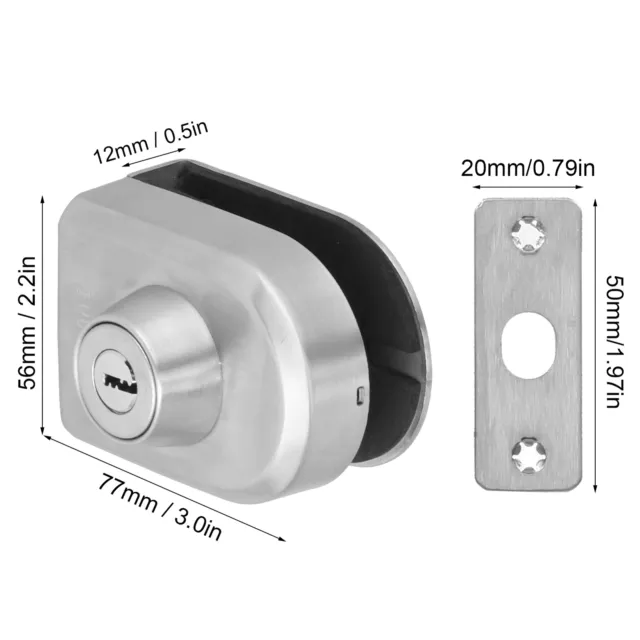 Push Sliding Gate Lock Antitheft Anti Pry Foam Pad Stainless Steel Frameless AUS