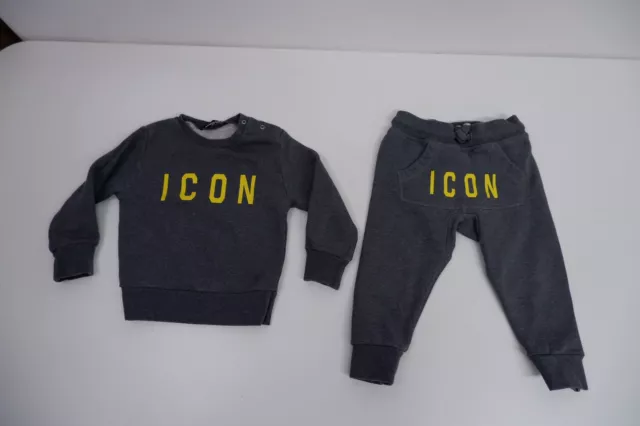 Dsquared2 GREY tracksuit 2 piece age 18M months boys bottoms & jacket ICON DSQ2