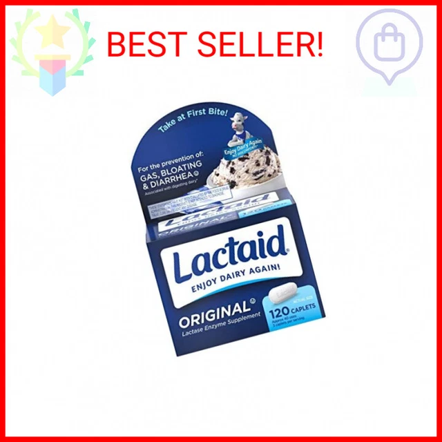 LACTAID ORIGINAL STRENGTH Lactose Intolerance Relief Caplets with 120