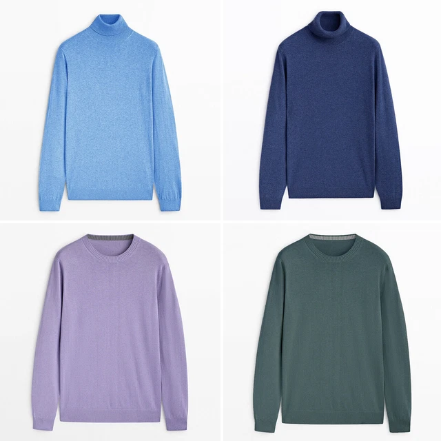 Pull d'hiver homme laine cachemire pull à col haut VEQUE Pull d'hiver homme laine cachemire pull à col haut VEQUE