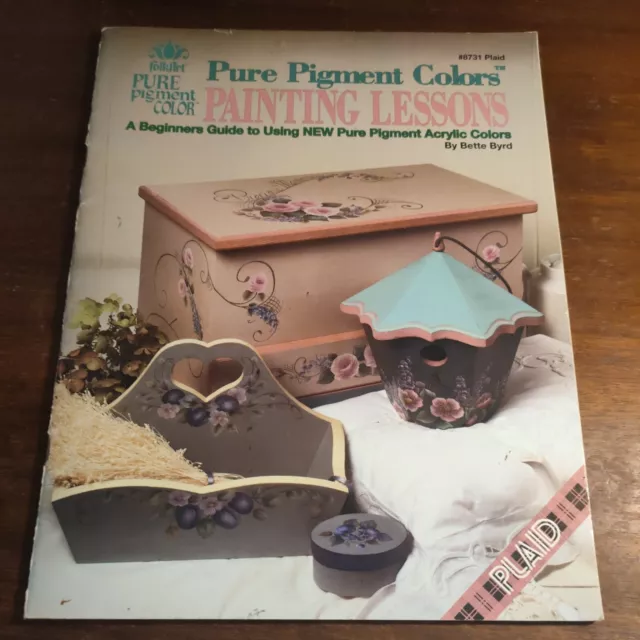 PURE PIGMENT COLORS PAINTING LESSONS By Bette Byrd  Folk Art painting book plaid