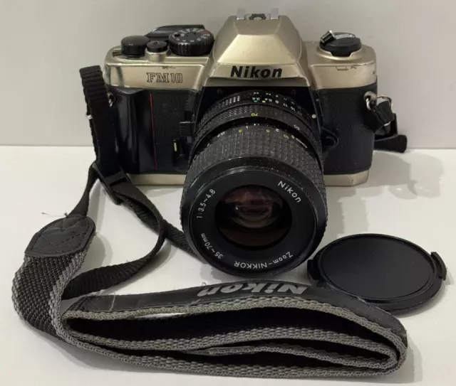 Nikon FM10 SLR 35mm Film Camera w/ Zoom Nikkor 35-70mm f/3.5-4.8 Lens