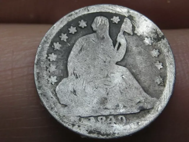 1840 Seated Liberty Half Dime- No Drapery, About Good Details