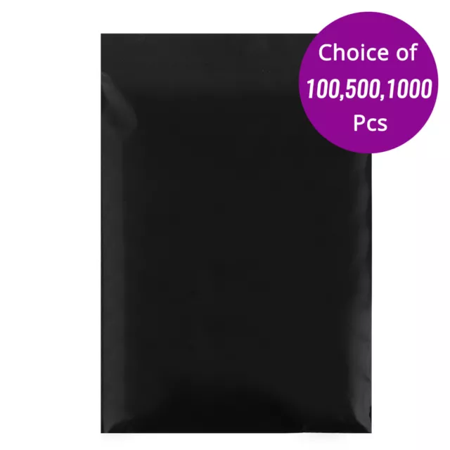 5x7.75in Flat Glossy Black Poly Plastic Zip Lock Pouch Bag w/ Machine B07