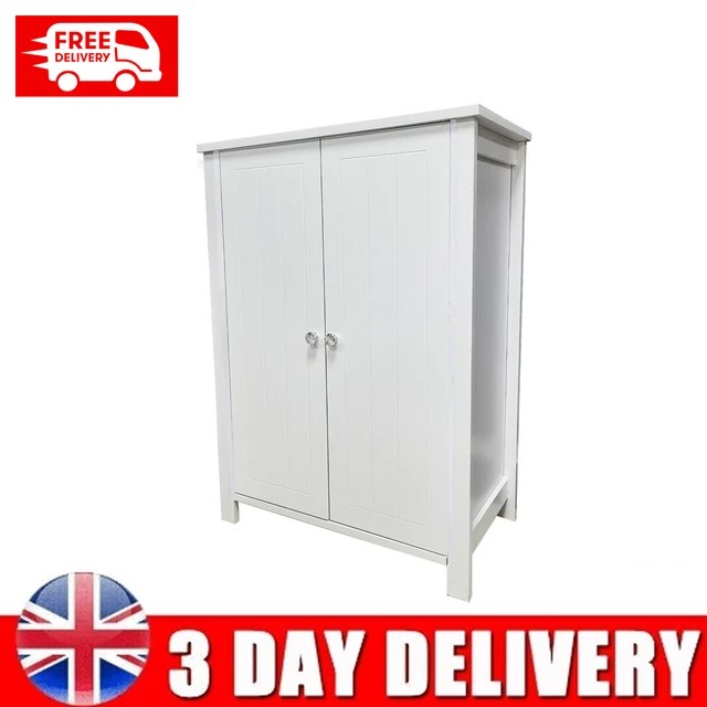 Modern Storage Cabinet Freestanding Floor Cabinet White Bathroom Bed Cupboard