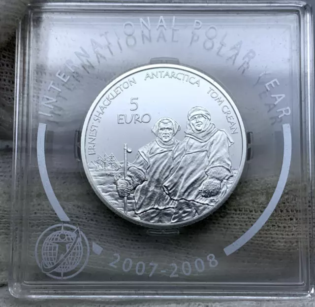 Ireland 2008 Silver Proof €5 Ernest Shackleton Antarctica Tom Crean Scarce