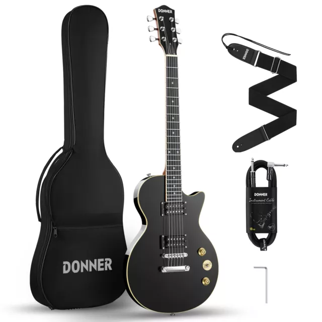 Donner Elektrische Gitarre DLP-124 E-Gitarre Set 39 Zoll Humbucker H-H Pickups
