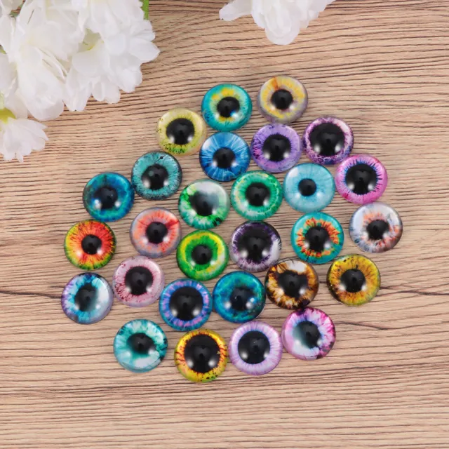 50 Pcs Dragon Eye Beads Dome Cabochons Jewelry Time Glass Patch