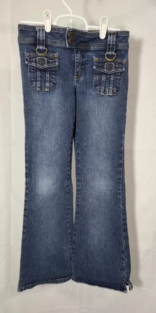 Youth Girls Size 10 Regular Riders by Lee Bootcut Flared Light Wash Blue Jeans