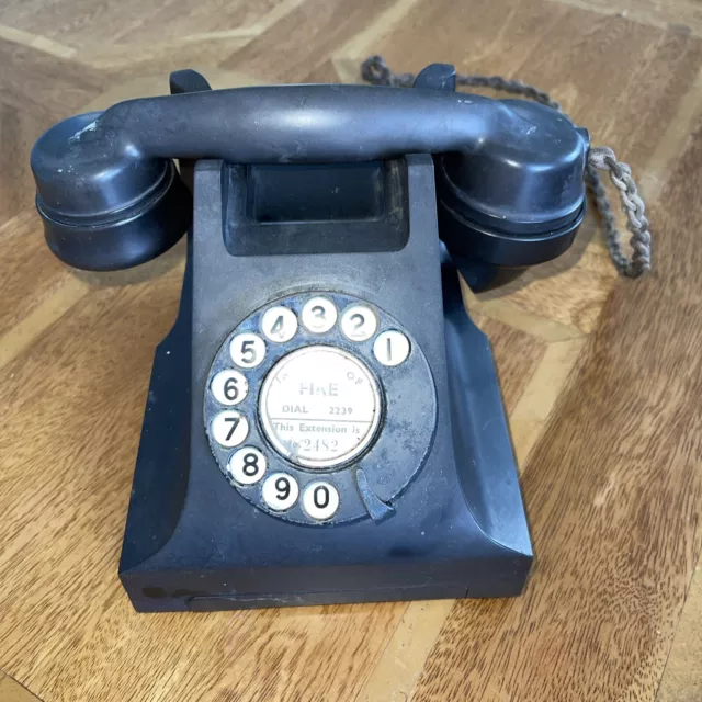Vintage Black GPO Bakelite Rotary Dial Telephone.
