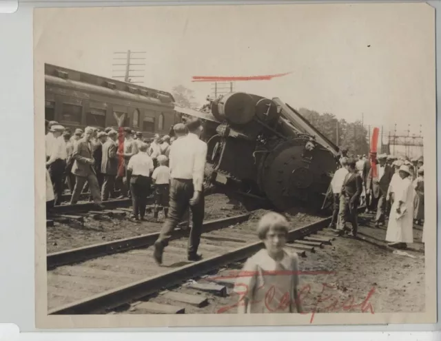 Cranford Nj Foto Original Naufragio De Tren De Colección 8X10 Pulgadas Ferrocarril 1924