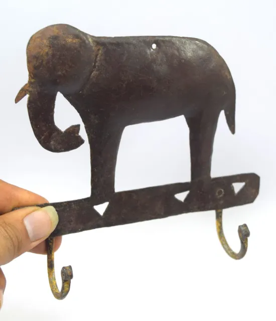 Vintage Collectible 2 Hook Wall Hanger Elephant Figure Decorative. i75-133 US