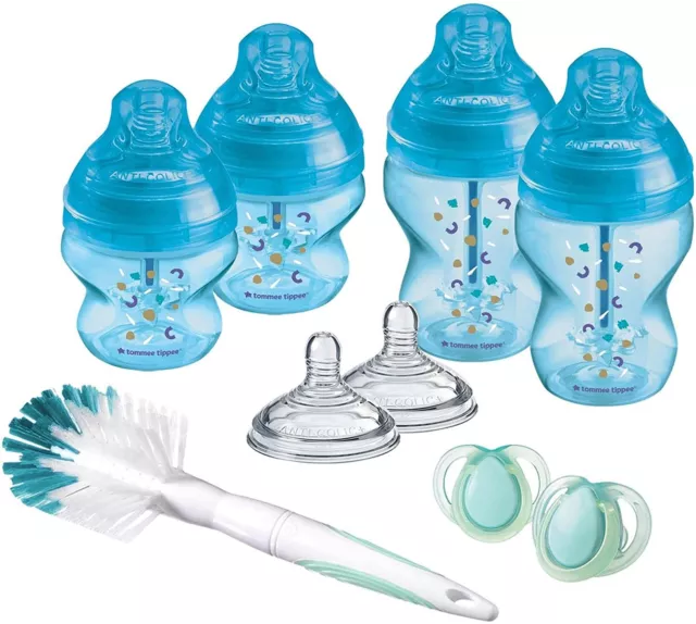 Tommee Tippee Advanced Anti-Colic Newborn Baby Bottle Starter Kit, Slow-Flow Bre