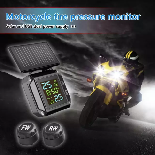 Sistema di allarme monitoraggio pressione pneumatici motore LCD wireless con 2 esterni