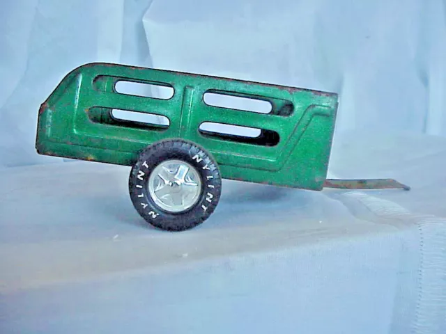 Vintage Green Die Cast Metal Nylint Muscle Toy Trailer Rusty Gold From 1960'S