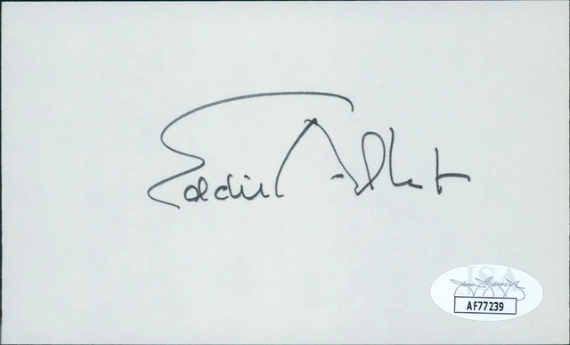 Eddie Albert Actor Signed 3x5 Index Card JSA Authenticated