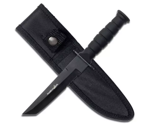 7.5" MILITARY TACTICAL TANTO COMBAT KNIFE w/ SHEATH Survival Hunting Fixed Blade