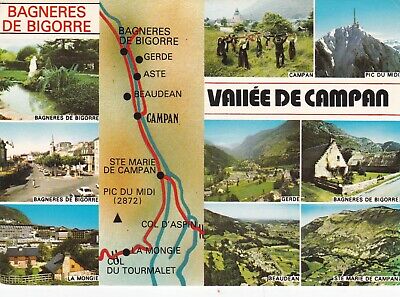 Bagneres de Bigorre Vallee de Campan Multiview France Postcard posted 1982 VGC