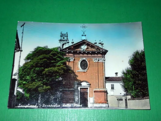 Cartolina Savigliano - Parrocchia della Pieve 1968.