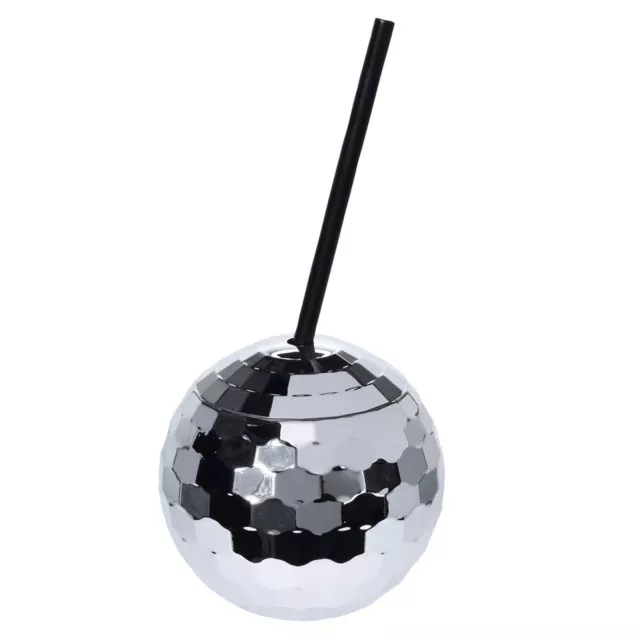 Disco Ball Drinking Balls Cups Cocktail Party Novelty Fun With Straw Round Party