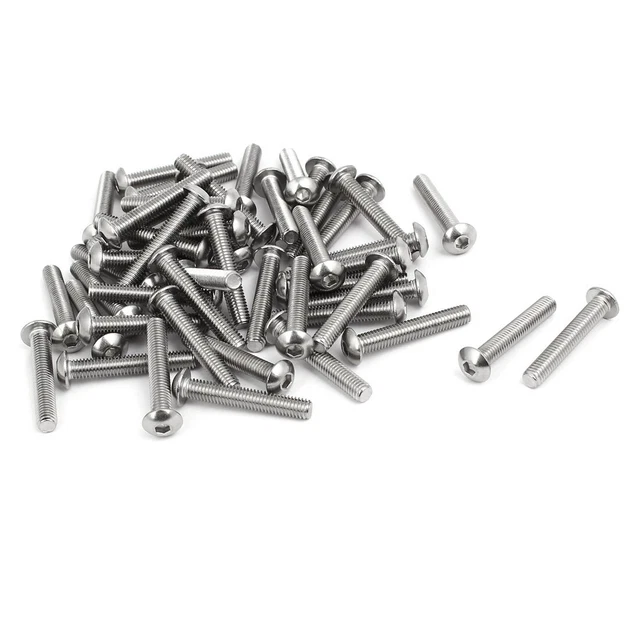 M5x30mm 304 Stainless Steel Button Head Hex Socket Cap Screws Bolts 50pcs