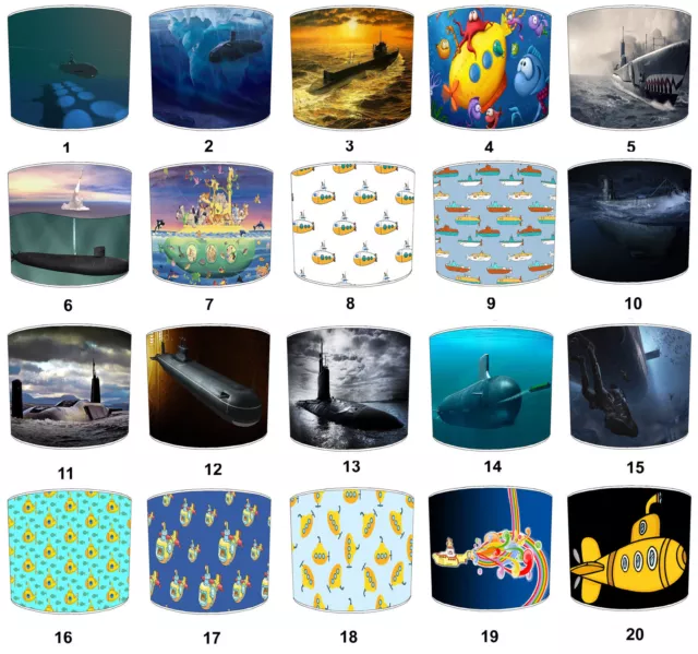 Submarines Lampshades, Idéal Pour Assorti Nautique Mural Décalques & Stickers