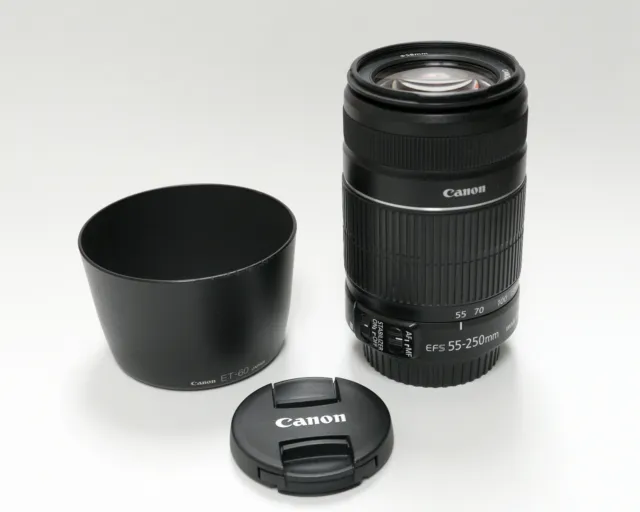 Canon EF-S 55-250mm F/4-5.6 II IS Lens for EOS DSLR Cameras *GOOD/TESTED*