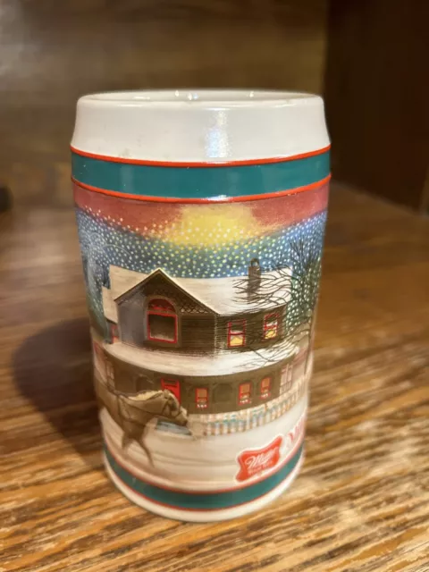 Vintage Miller Holiday Beer Mug 1985 Christmas Limited Edition Annual Stein