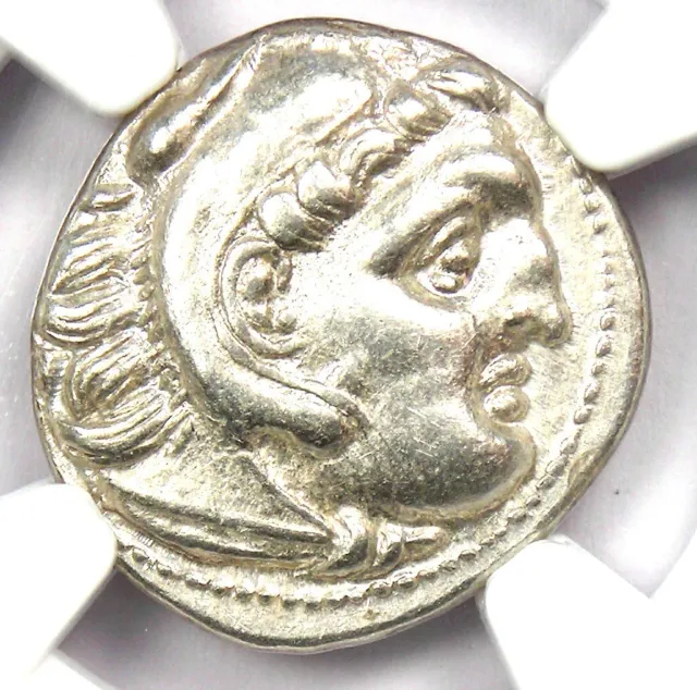 Alexander the Great AR Drachm Greek Macedon Coin 336 BC - NGC Choice XF (EF)