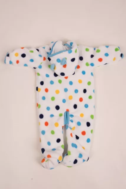 Absorba Baby One Piece Unisex Footed 3-6 Mos MultiColor Polka Dot Fleece 2