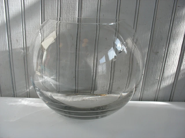 Art Glass Clear 1/2 fish bowl Bookshelf 8" x 10" flat back