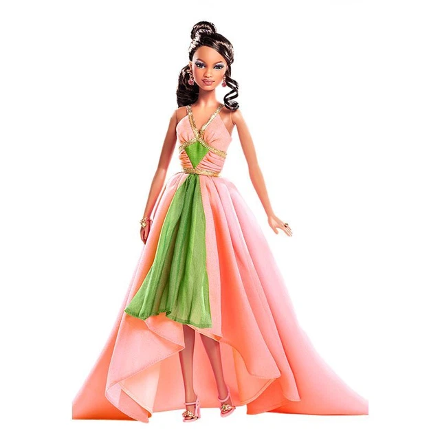 Barbie Signature Birthday Wishes Fashion Doll with Black Hair in a Pastel Rainbow Effect Dress Collectable Toy with Gift Box JJX80