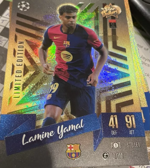 TOPPS MATCH ATTAX 2024/25 2025 Lamine Yamal Star Baller Limited Edition Card £3.99 PicClick UK