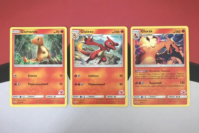 POKEMON KARTEN - Glumanda & Glutexo & Glurak / Charizard EUR 8,50
