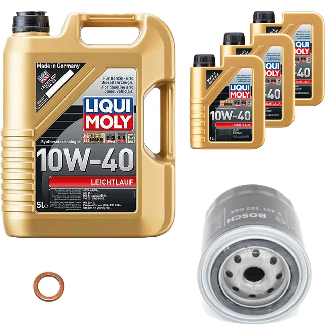 Filtro olio Bosch 8 L Liqui Moly funzionamento leggero 10 W-40 per VW Transporter III bus