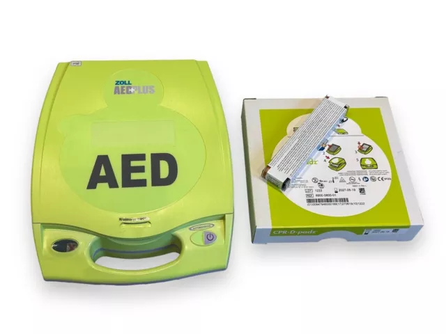ZOLL AED Plus Automatic + CPR Stat-Padz , Batteries & Bag
