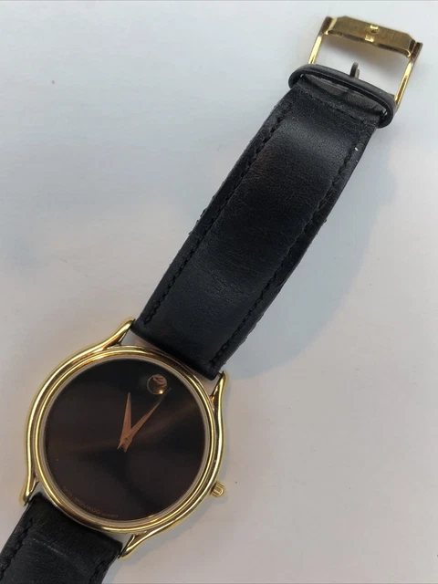 Movado Swiss Museum Classic Black Men's Watch 87 E4 9889 New Battery 5