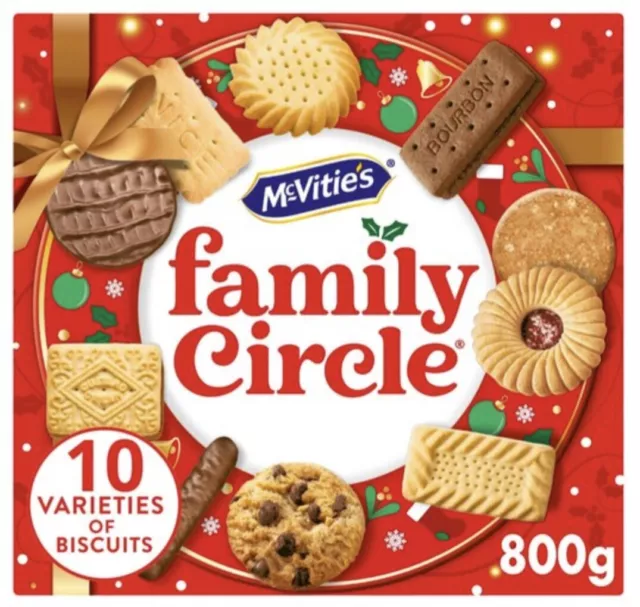 McVities Family Circle Biscuit Assortment Perfect Christmas Gift -  Big Box 800g