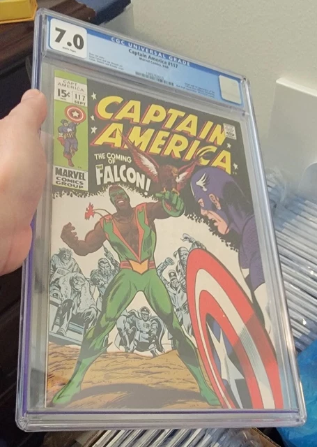 CAPTAIN AMERICA #117 CGC 7.0 Key  1st FALCON APPEARANCE WHITE PAGES APP