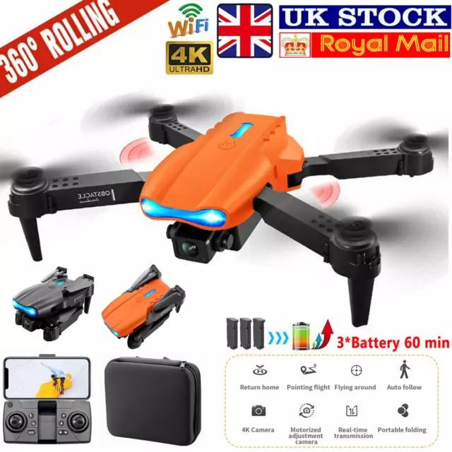 3 Batteries Drone Pro 4K HD Selfie Camera Dual WIFI FPV Foldable RC Quadcopter