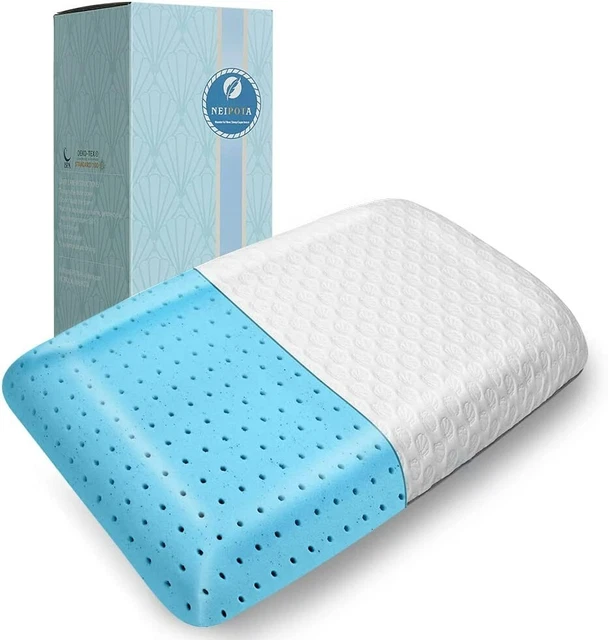 Memory Foam Gel Pillow for Sleeping Queen Size Cervical Gel Cooling Ventilated