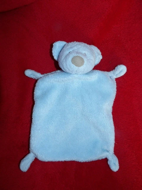 Doudou Plat Ours Bleu Clair Uni Nez Marron Simba Toys Nicotoy Kiabi